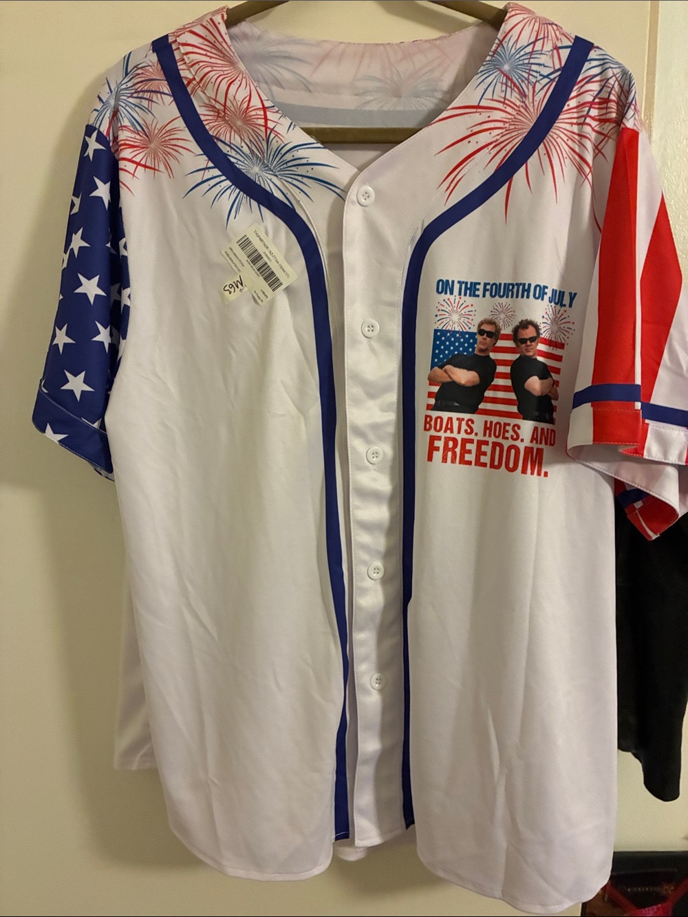 Unisex Fourth of July Fireworks- Step Brothers- Baseball Jersey - Size M- NWT